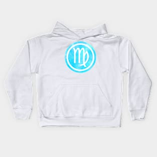 Blue Watercolor Zodiac - Virgo Kids Hoodie